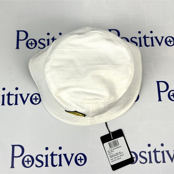 MCM White Cubic Logo Denim Jacquard Bucket Hat One Size - Picture 5 of 7